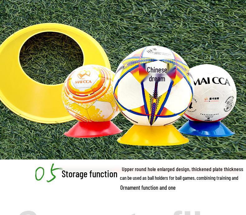 Sports Training Cones and Marker Discs for Football and Basketball with Large and Round Mouth Ball Holders
