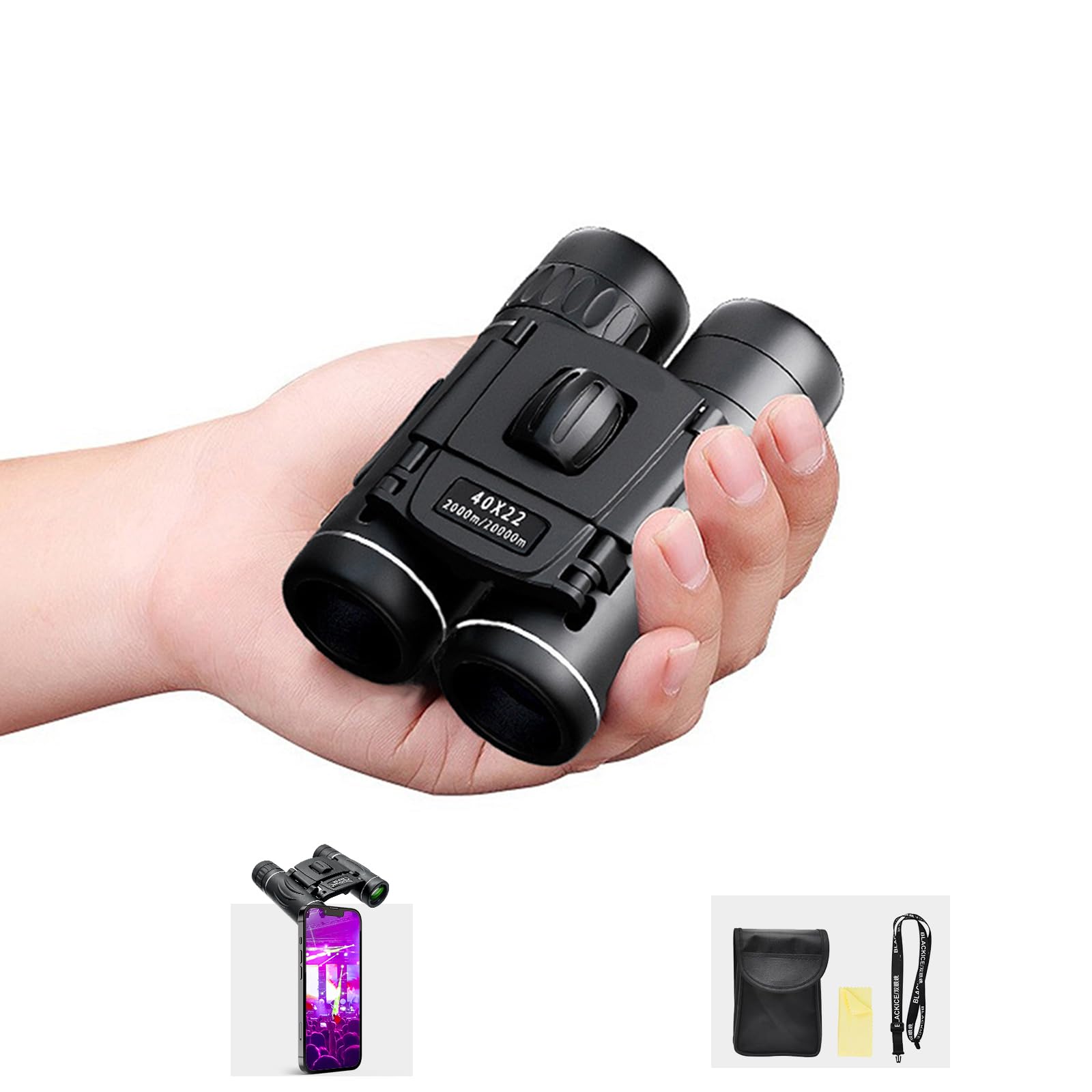 

BLACKICE Binoculars, 20x Magnification, 22mm Aperture, BAK4 Lens, for Concerts and Live Performances, Sports, Lightweight, Compact, Opera Glasses,