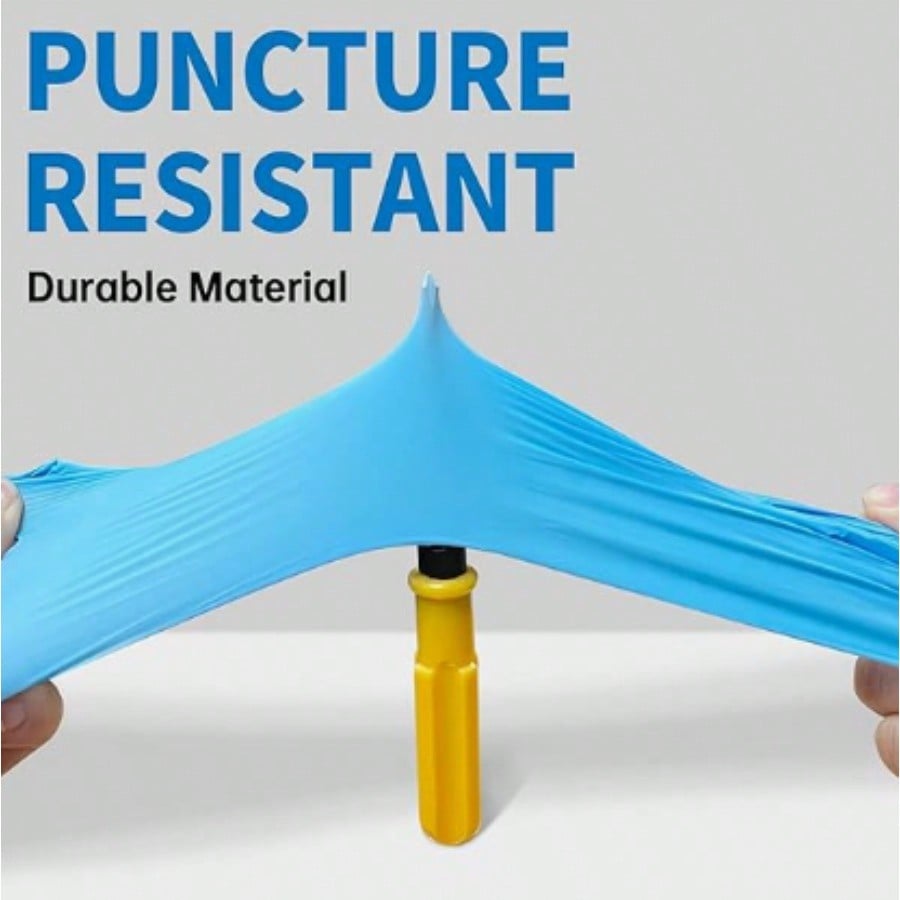 100Pcs Strong Nitrile Gloves - Flexible Blue Disposable Gloves for Cooking, Cleaning, Industrial Safety  Exfoliating Gloves