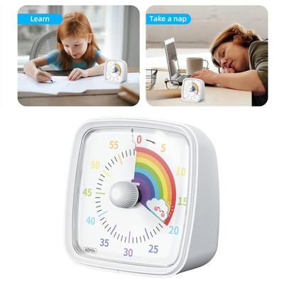 Mini Electronic Timer with Colorful Rainbow Dial Time Management Device Silent Operation Timer Tool for Kids & Adults