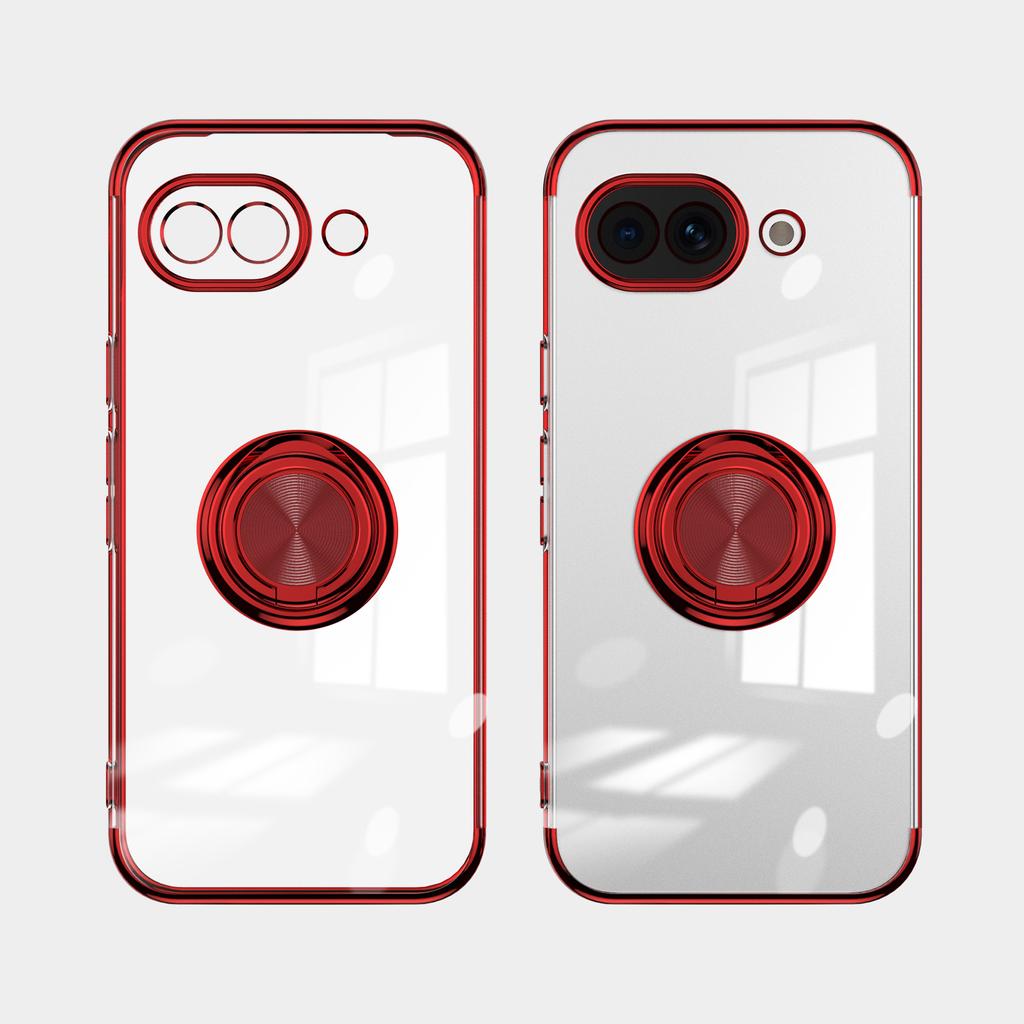 Electroplated Transparent Magnetic Ring Stand Case for For Google Pixel 7 8 9 10 Pro XL 10A 9A 8A 7A 6A Shockproof Holder Cover
