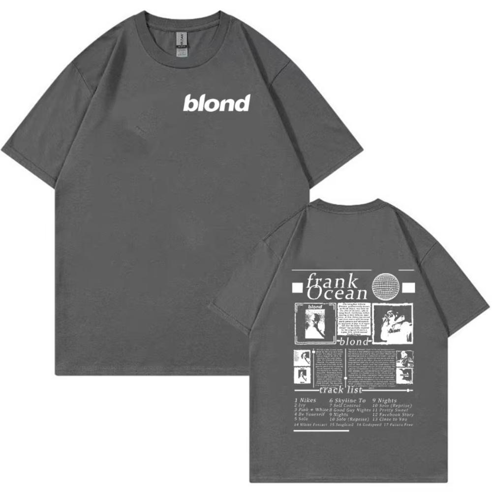 Rapper Frank Music Album T Shirt Blonde Ocean High Quality Oversized T-shirt Men Women  Retro Fashion T-shirts Streetwear