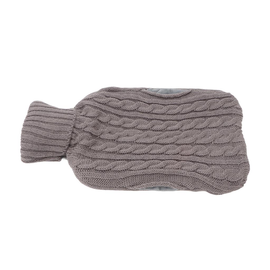Classic Hot Water Bottle with Knitted Cover Handy Soft Hand Feet Warm Water Bag for Winter 2L Grey