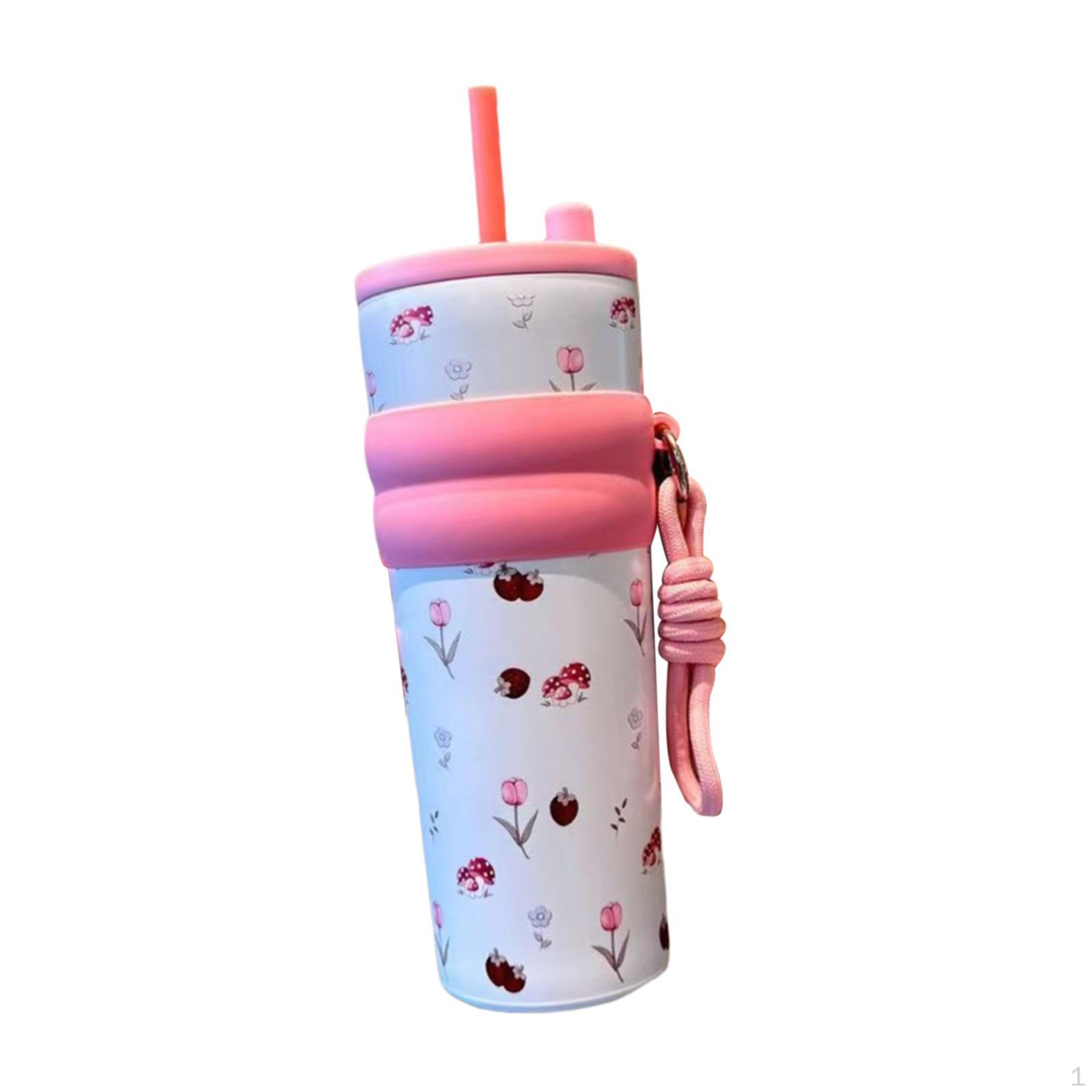 

Beautiful And Elegant, Practical Stainless Steel Thermal Tumbler, Ideal for Picnics, Graduations Pink Small Flower