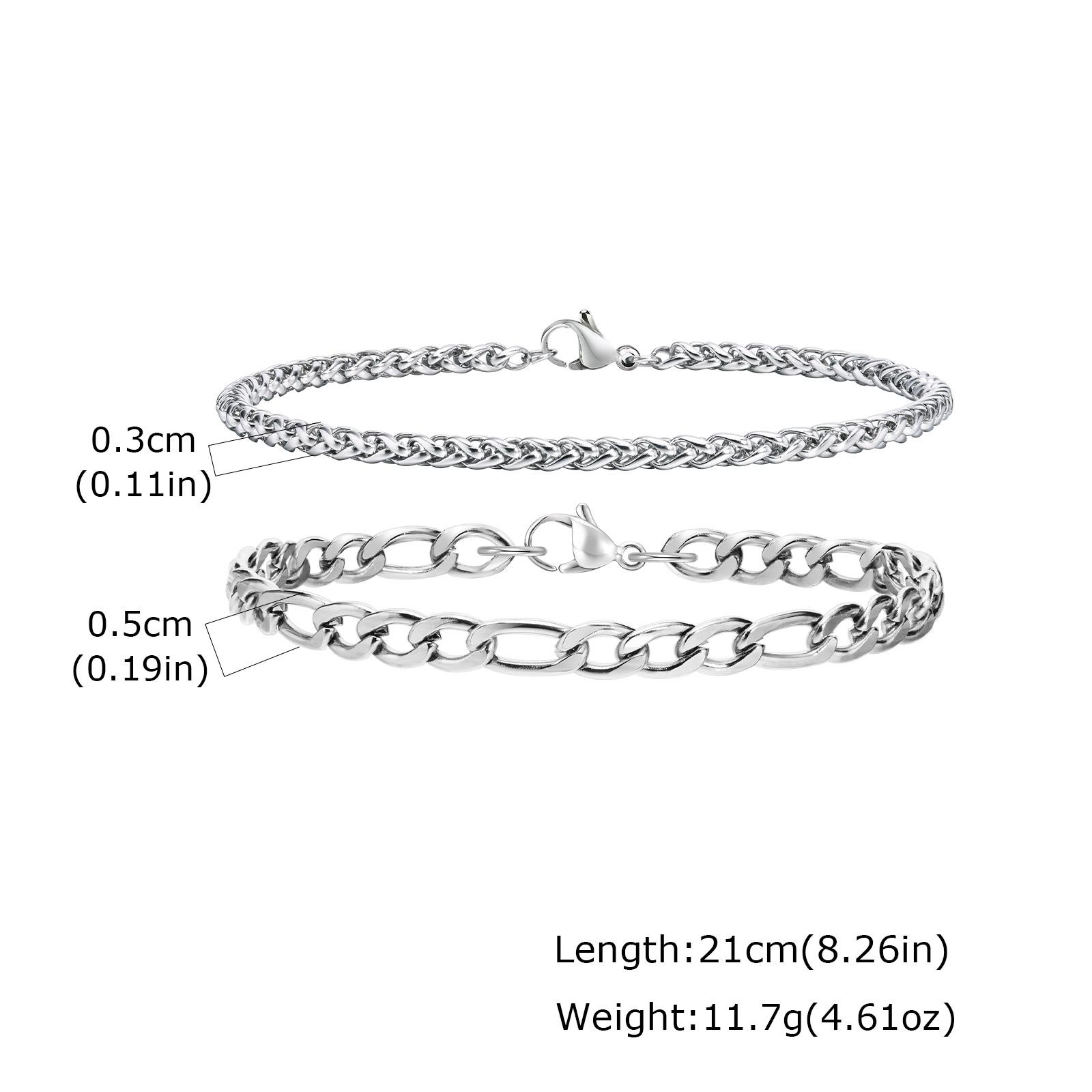 

2/3pcs Stainless Steel Cross Cuban Bracelets for Men Waterproof Non Fading Twist Chain Bracelet Simple Fashion Jewelry Gifts
