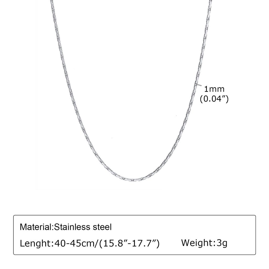 1mm Thin Chain Necklace, Women Choker Necklace, Stainless Steel Jewelry Non Tarnish