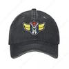 AVintage Goldoraks Cool Mecha Roboter Baseballkappen Unisex Used Denim Snapback Kappe Anime Cartoon Unstrukturiert Weiche Hüte Kappe