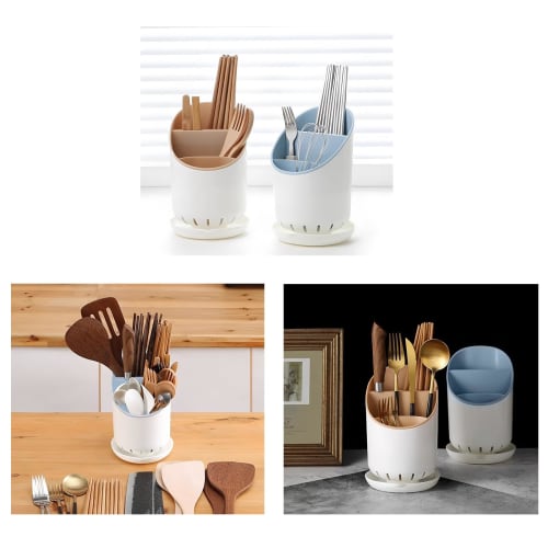 YSkrep Chopstick Holder, Cutlery Stand, Knife Holder, Kitchen Tool Storage, Chopstick Rest, Dish Storage, Nordic Style, Plastic, Multi-functional Rack