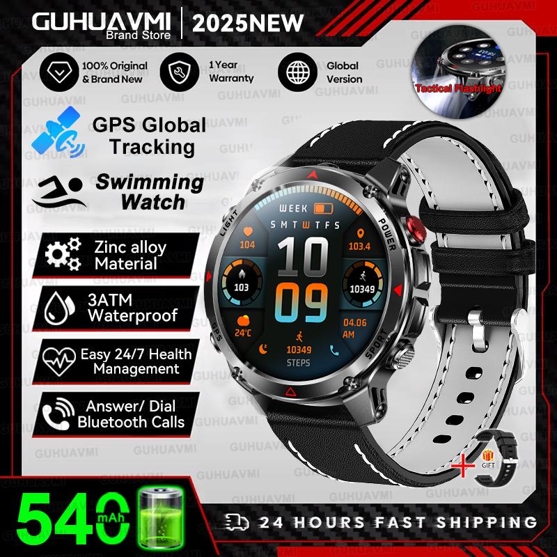 New  Professional GPS Sports Smart Watch Men 1.46" AMOLED Screen 3ATM Compass Fitness Tracker Military Smartwatch