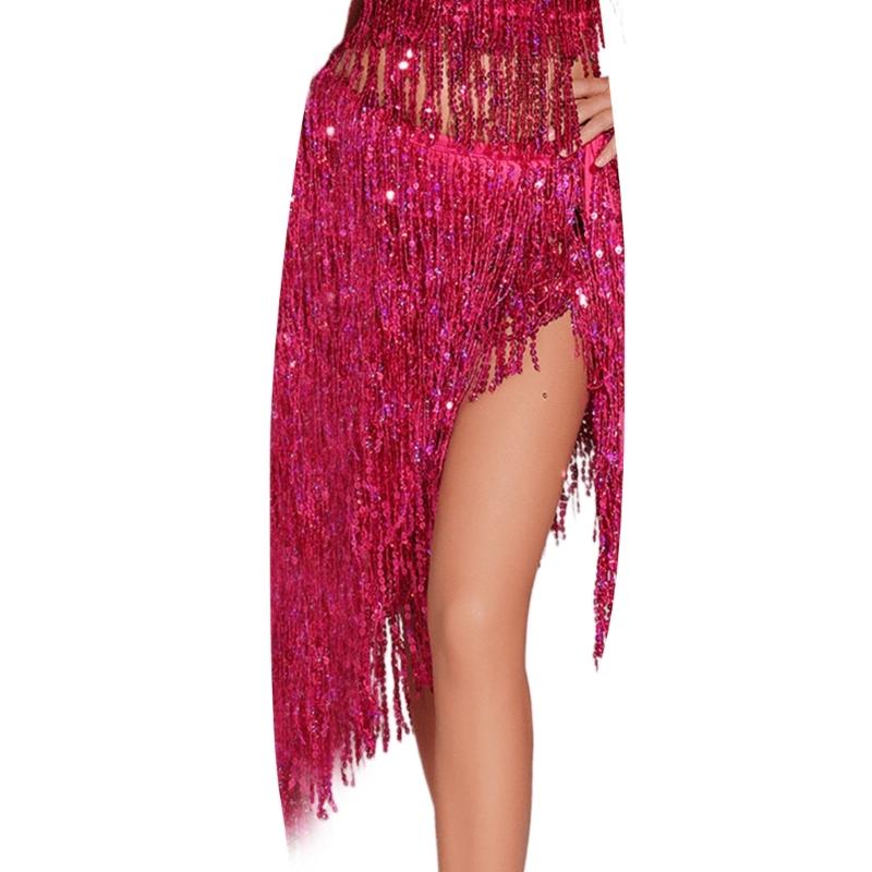 Sequins Fringe Belly Dance Hip Scarf Sequins Tassels Belly Dancing Hip Scarf Dance Skirt Belly Dance Costume Accessories