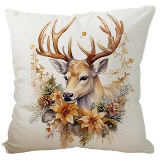 New Christmas Pillow Cover Christmas Elk Snowman Lamp Luxury High-End Holiday Ornament Premium Durable Quality 45 * 45Cm