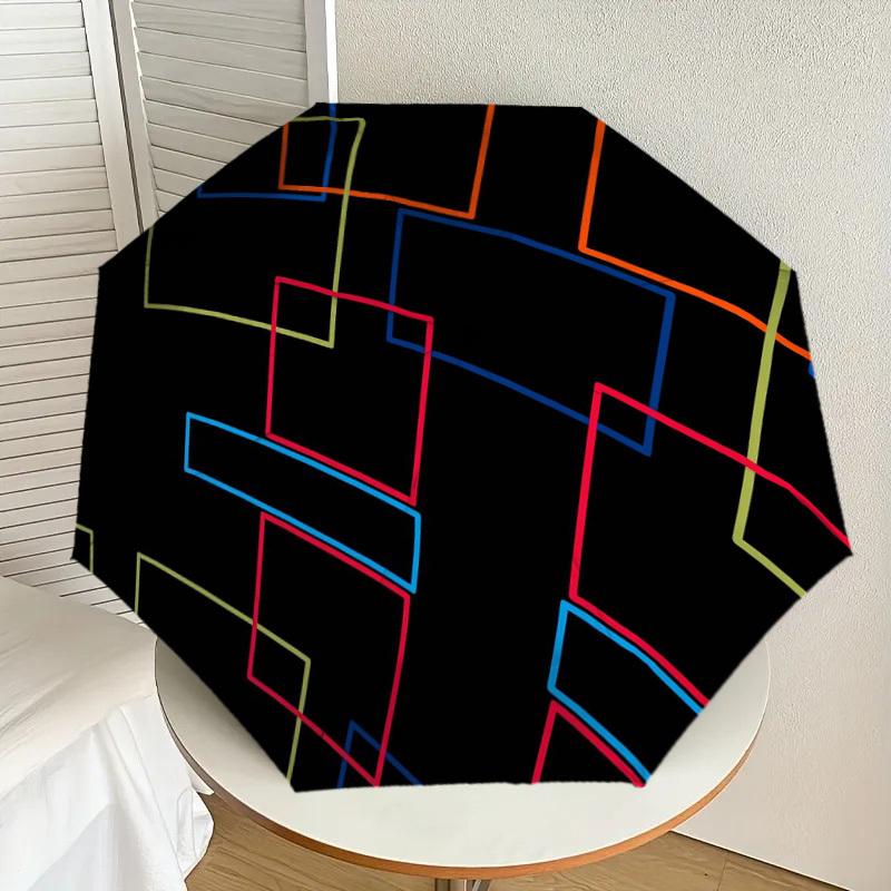 

1pc Geometric Lines Pattern Umbrella with Plastic Handle,Suitable for All Seasons Home Travel Outdoor UmbrellaDD045
