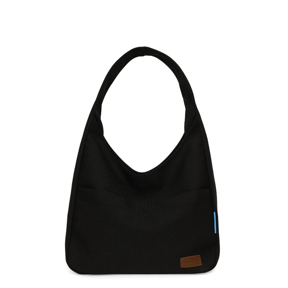 

Waterproof Simple Tote Bags Square Teens School Bag Versatile Canvas Shoulder Bag Shopping чорний