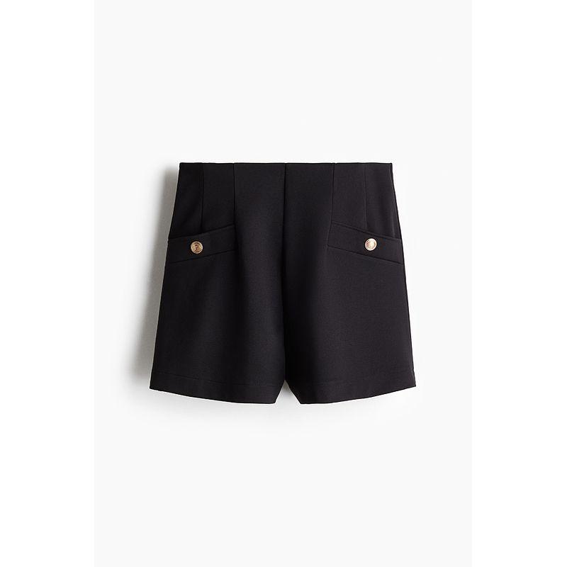 

HM Women s Pants Fall 2025 New Arrival Double-Sided Fabric Shorts 1282891 Black 165/80