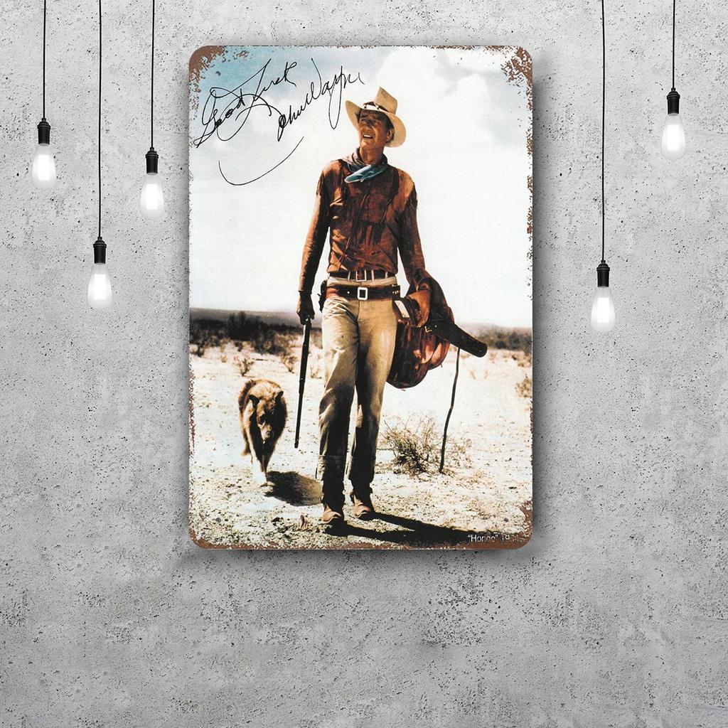 john wayne Classic Poster Rusty Metal Plaque Retro Decorative Plate Bar Man Cave Garage Club Metal Sign Wall Decoration