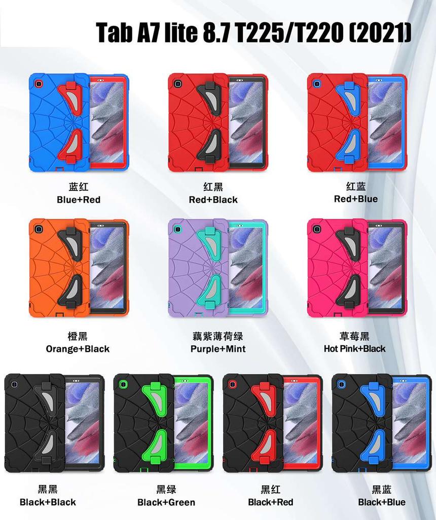 For Samsung Galaxy Tab A7 Lite Case 8.7 Inch SM-T220/T225 Tablet Cover Silicone +PC Case Tab A7 Lite 8.7' SM-T225/T220 Spider