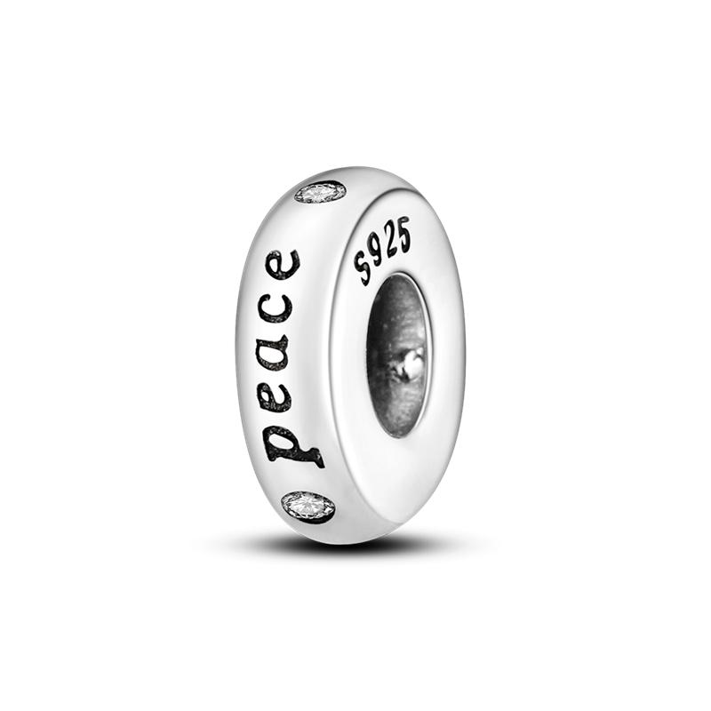 Inlaid Zircon Charm Beads S925 Sterling Silver Color Love Heart Snake Dangle Fit Original Bracelet Charms Pendant Jewelry