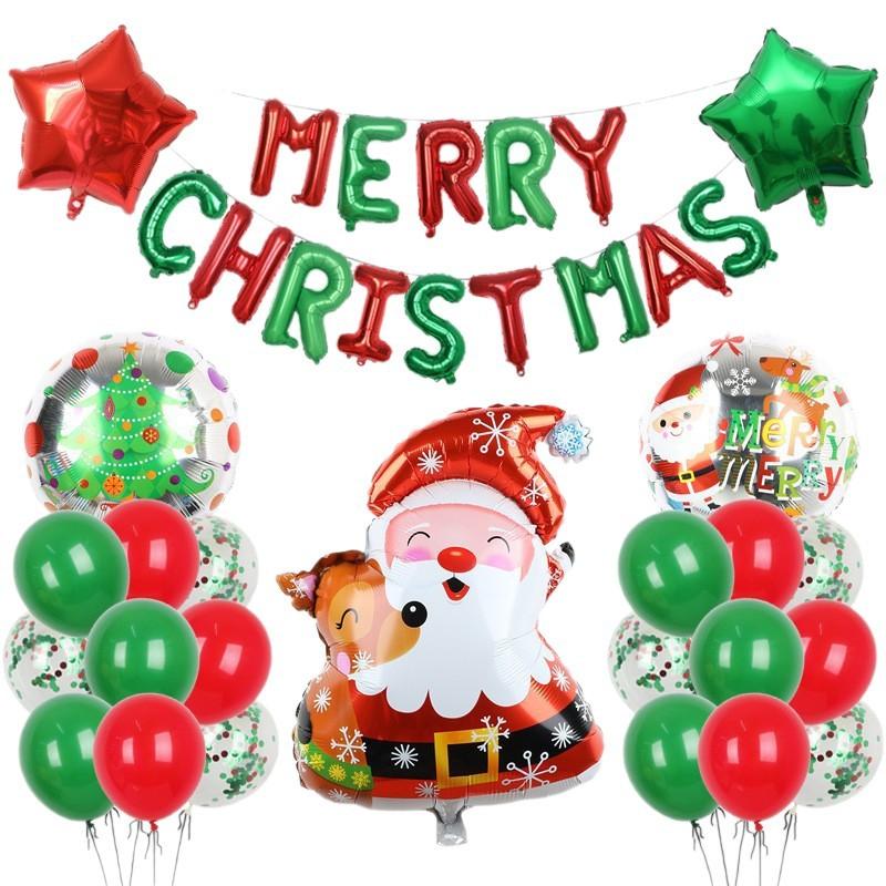 Christmas Decoration Balloon Set Smiling Snowman Elk New Year Arrangement Christmas Tree Party Decoration