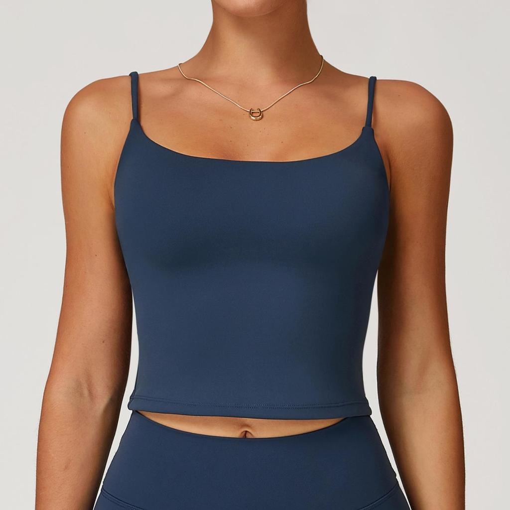 Brushed Yoga Tank Top with Hollow Back & Double Straps - Women's Sports & Fitness Vest 3063