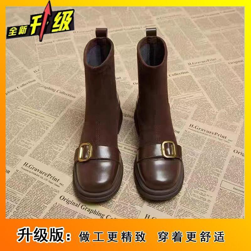 

High-end simple Martin boots children s year new Korean versatile comfortable round head women s thin boots 40