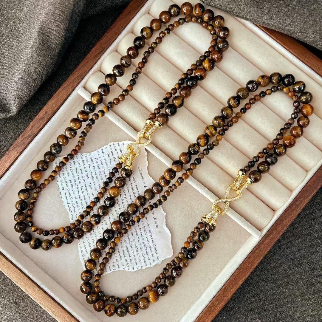 

Бутик ретро осенне-зимний Майяр натуральный камень тигровый глаз съемный различные способы ношения ожерелья цепочки для свитера