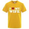 I Love MY Wife Letter Cotton Tshirt Summer Men Cotton Tshirt Casual O-neck Short Sleeve Tops Fashion Harajuku Streetwear Tee Top