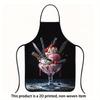 1pc Funny Kitchen Apron - Ice Cream Sundae with Swords Design, Easy-Clean Polyester Apron for Cooking, Baking, Birthday Parties, Dessert Shops - Novel