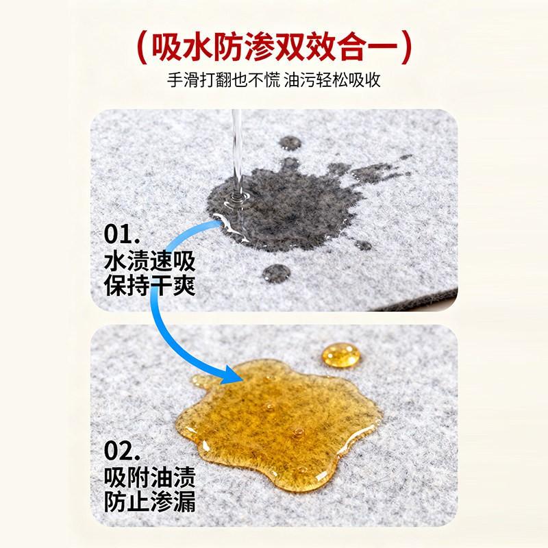 Disposable Kitchen Floor Mat Self-Adhesive Non-Slip Oil-Absorbent Washable Cut-to-Size Home Use