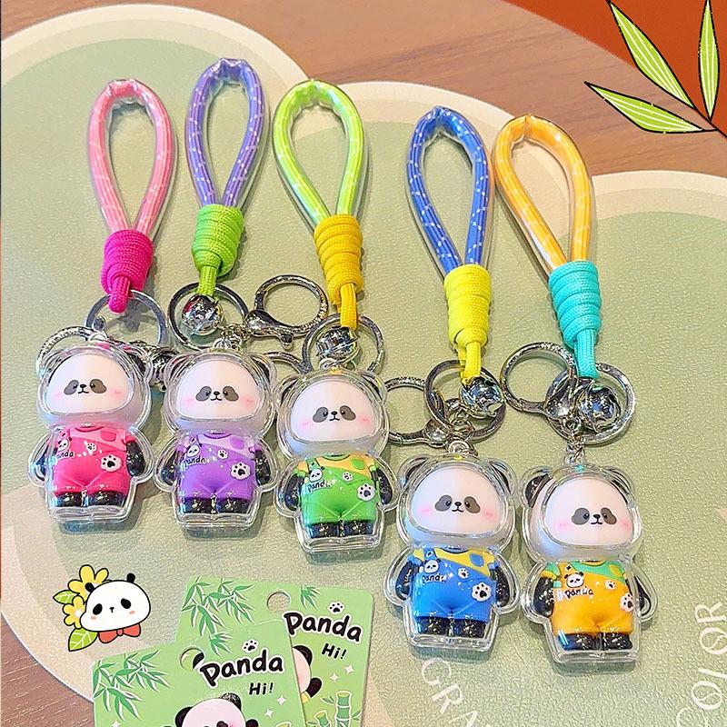 Panda Transparent With Shell Keychain Cute Cartoon Highgloss Acrylic Craft Doll