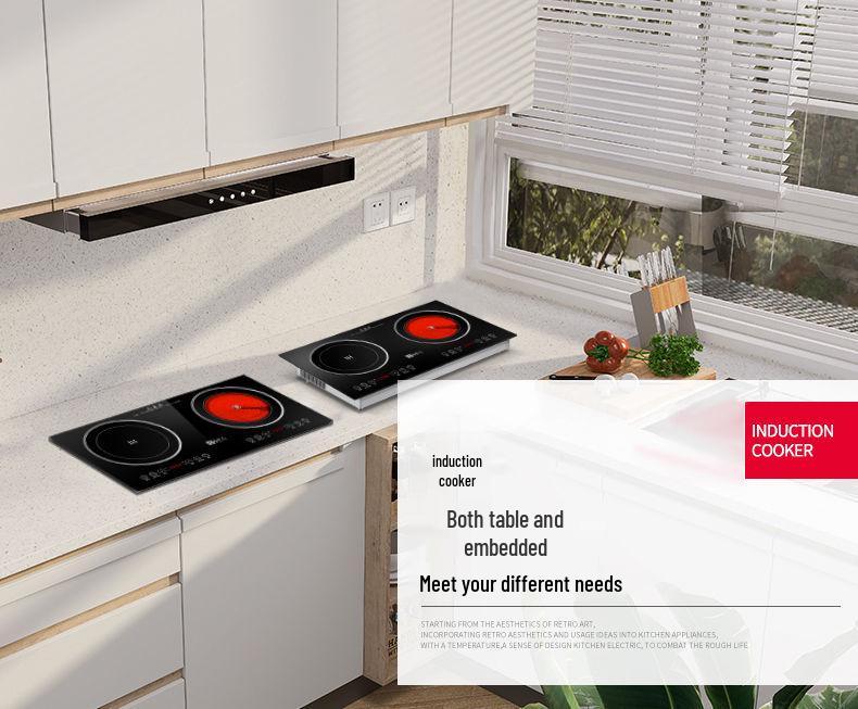 Smart Double-Burner Induction Cooktop - High Power, Built-In & Multifunctional