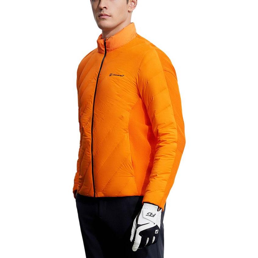 FILA Woven Spliced Golf Sports Stand Collar Warm Down Jacket Men Jacket Bright-Orange A11M345904F-OR