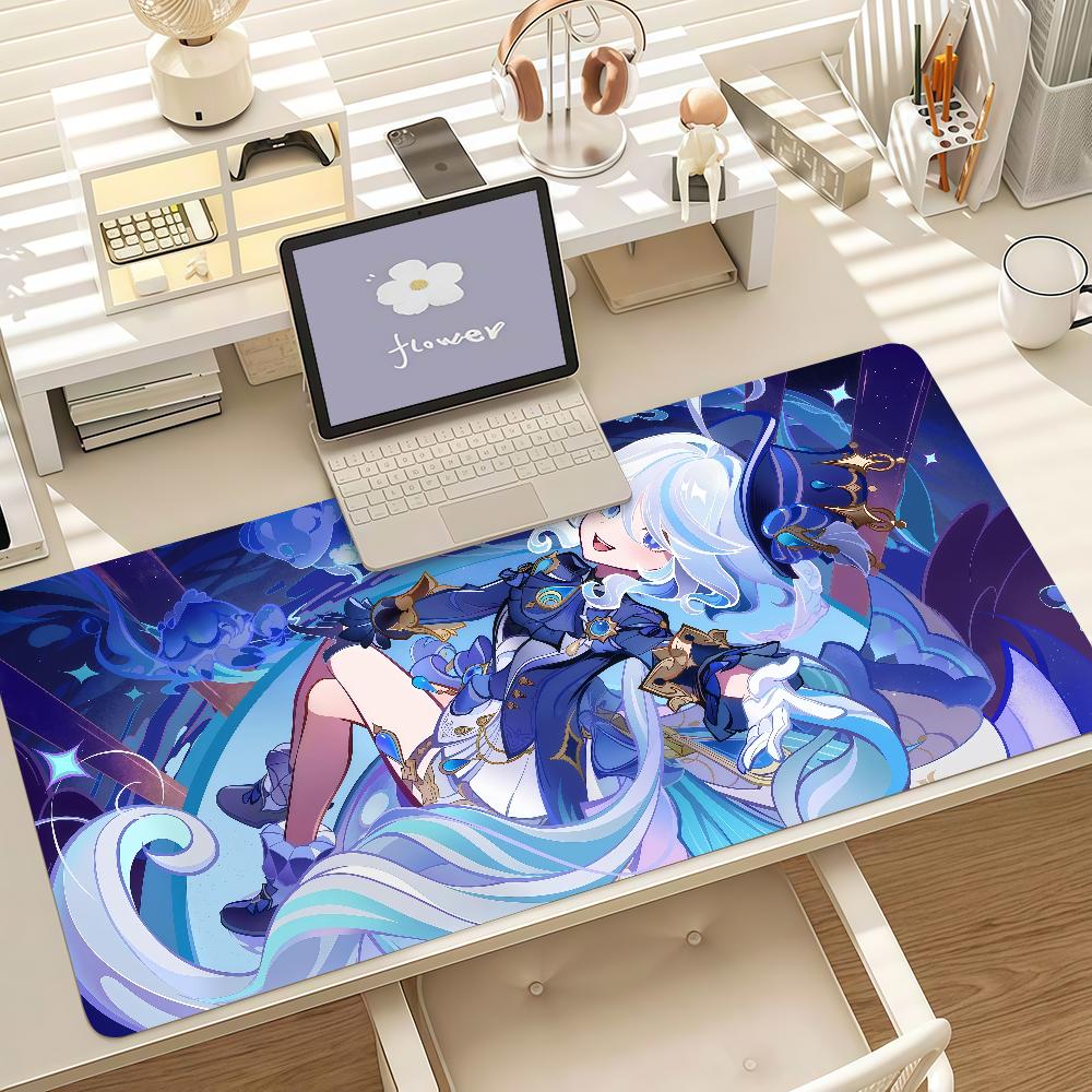 Game Genshin Impact Furina Mouse Pad Anti Slip Rubber Edge Locked Thickened Laptop Gaming Desk Mat