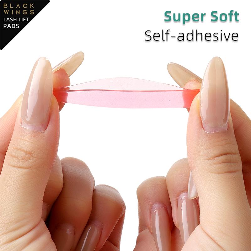 BLACKWINGS 4 Paar Wimperndauerwelle Silikonpads rosa, Lockenpads für Wimpernlifting, mit Größentabelle, Hypoallergene Wiederverwendbare Accessoires