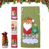 Dining Table Ornament Sets Christmas Wine Bottle Cover, Santa Claus/Snowman/Elk/Bear Gift Bag with Sticker Decals, Holiday Winter Home Accents