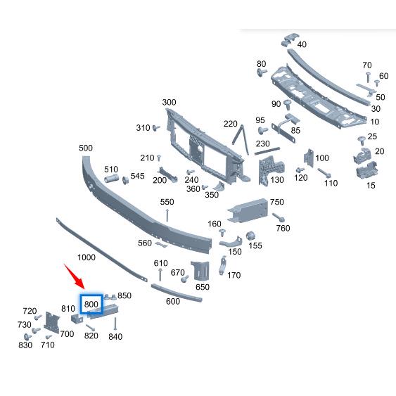 Front Bumper Crossmember Bracket for Mercedes-Benz C-Class W206