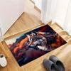 Wild Wolf Portrait Print Doormat, Animal Themed Non‑Slip Floor Mat for Entrance Hallway Home Decor