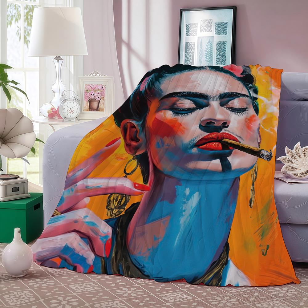 F-Frida K-Kahlo Kunstdecke Warm Und Weich Geeignet Für Schlafzimmer Wohnzimmer Schlafsofa Büro Reisen Camping