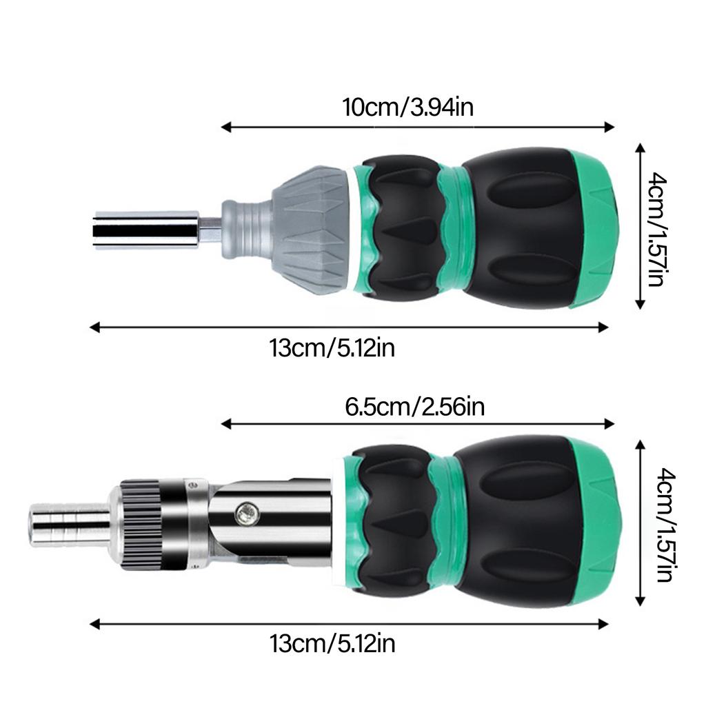 Multiuse Ratchet Screwdriver Set With Magnetic S2 Alloy Steel Bits For Various Home Professional Repair Assembly Tasks