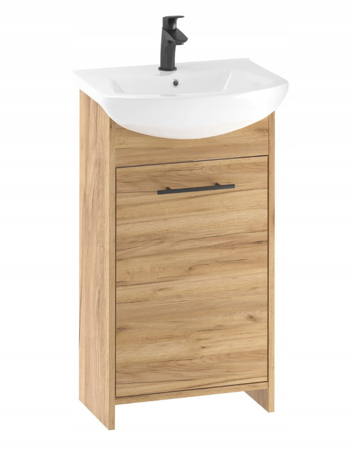 Set mobile da bagno in rovere dorato 45cm con lavabo, rubinetto e sifone Frigo