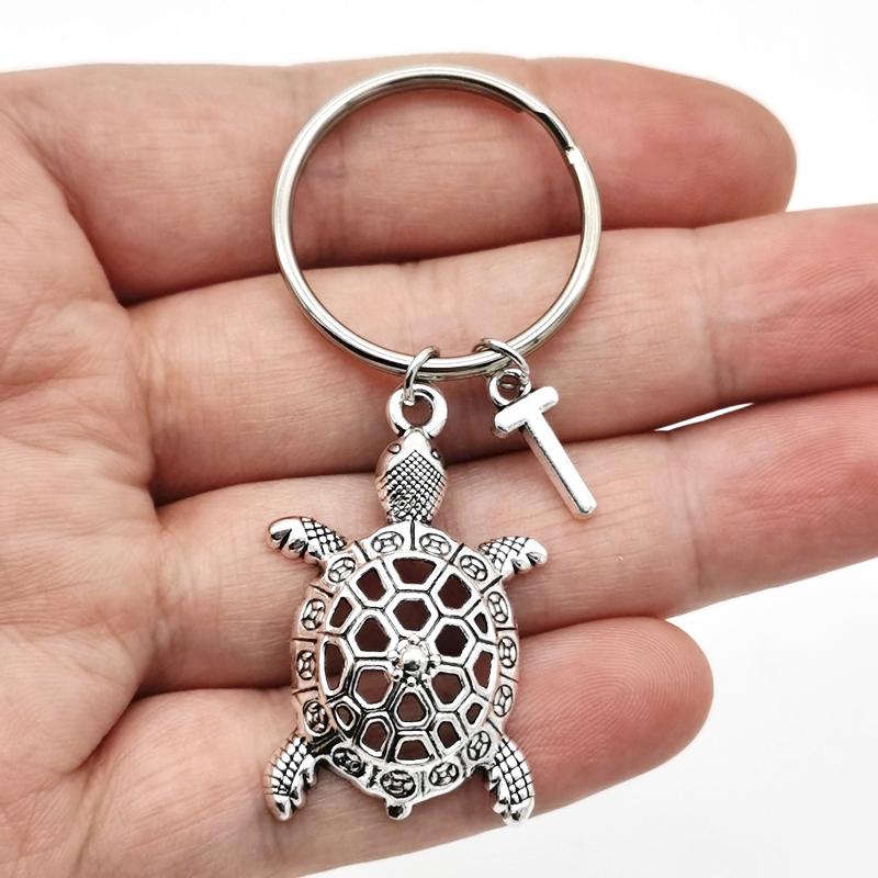 

26 букв инициала брелок черепаха кулон брелок милый черепаха брелок ювелирные изделия для любителей черепах подарки T