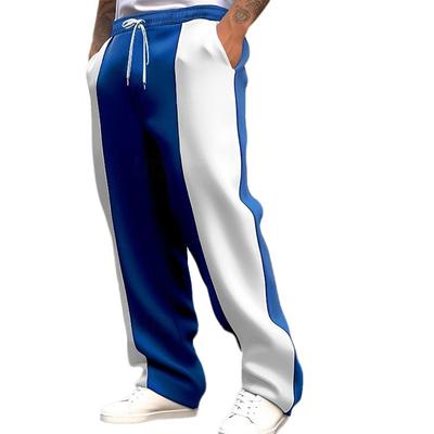 Pantaloni sportivi casual da uomo americani, a vita larga, da jogging, ad asciugatura rapida, con inserti a contrasto