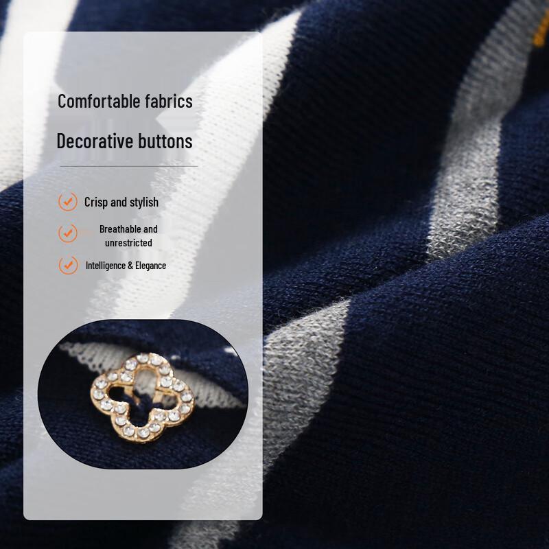 Women's Striped Knit Collar Sweater