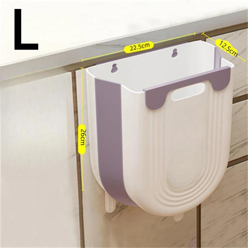S/L Kitchen Folding Hanging Trash Can Home Bathroom Cabinet Wall Mounted Trash Can Kitchen Accessories DROPSHIPPING
