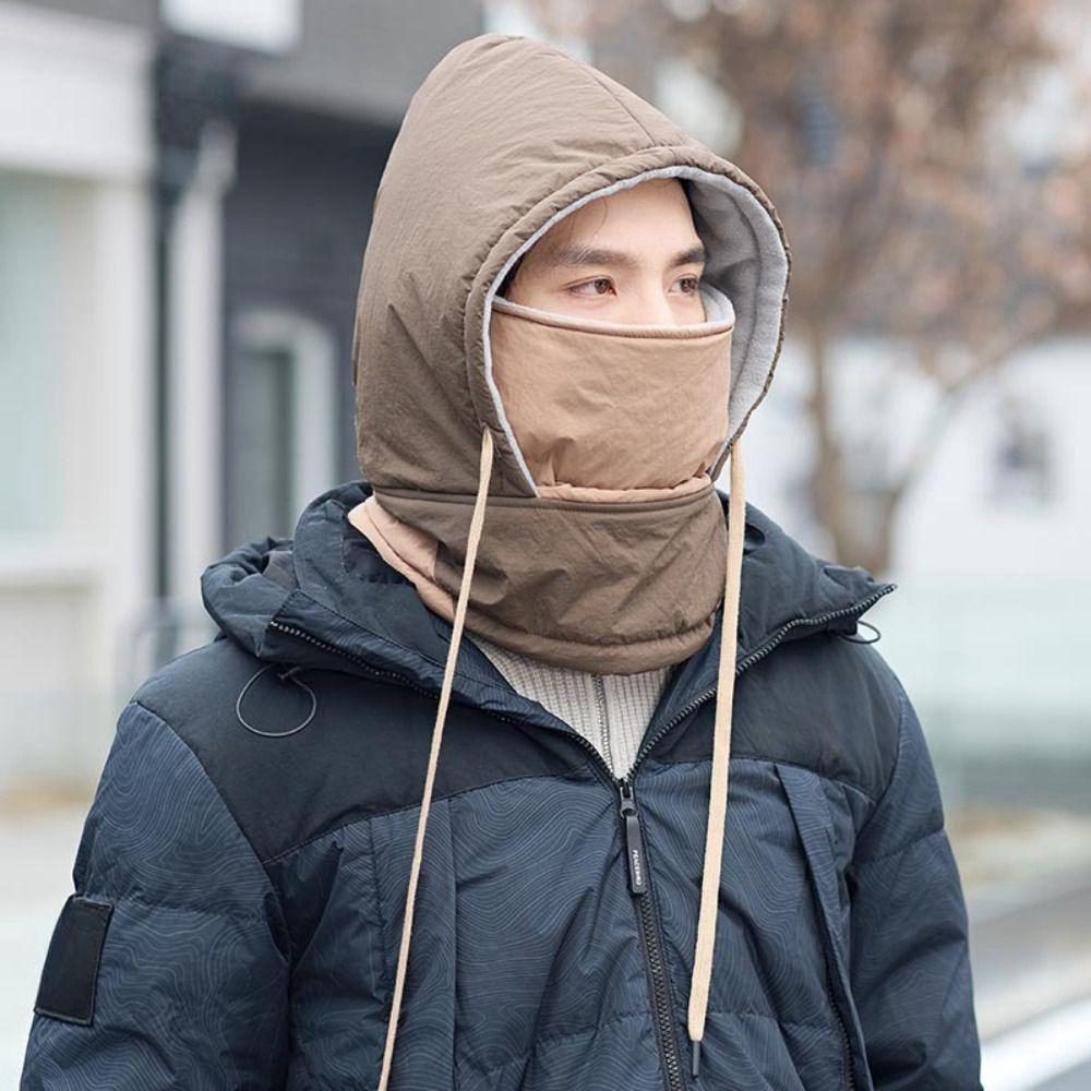 Thickened Winter Neckerchief Windproof Mask Pullover Cap Fashion Men 3 in 1 Cap  Women
