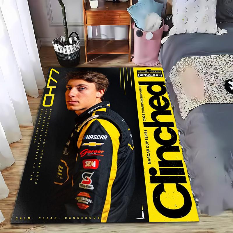Carson Hocevar CH77 NASCAR Clinched 2026 Poster Area Rug for Motorsport Fans Decor