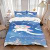 3pcs Unicorn and Little Twin Stars Quilt Set - Soft and Comfortable Bedroom, Guest Room and Dorm Decor Bedding Set 1 Quilt Cover + 2 Pillowc