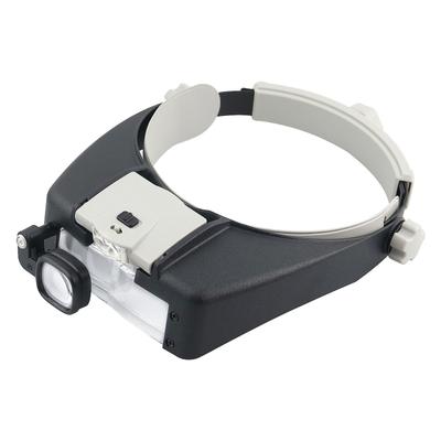 LED Head Magnifier,Hands Free Headband Magnifying Glasses with 2 Led,Professional Jeweler Loupe