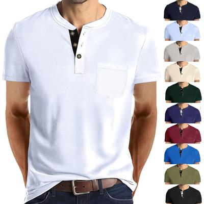 Nowy letni top: Męska koszulka polo z krótkim rękawem, z kieszenią na guziki, oversize