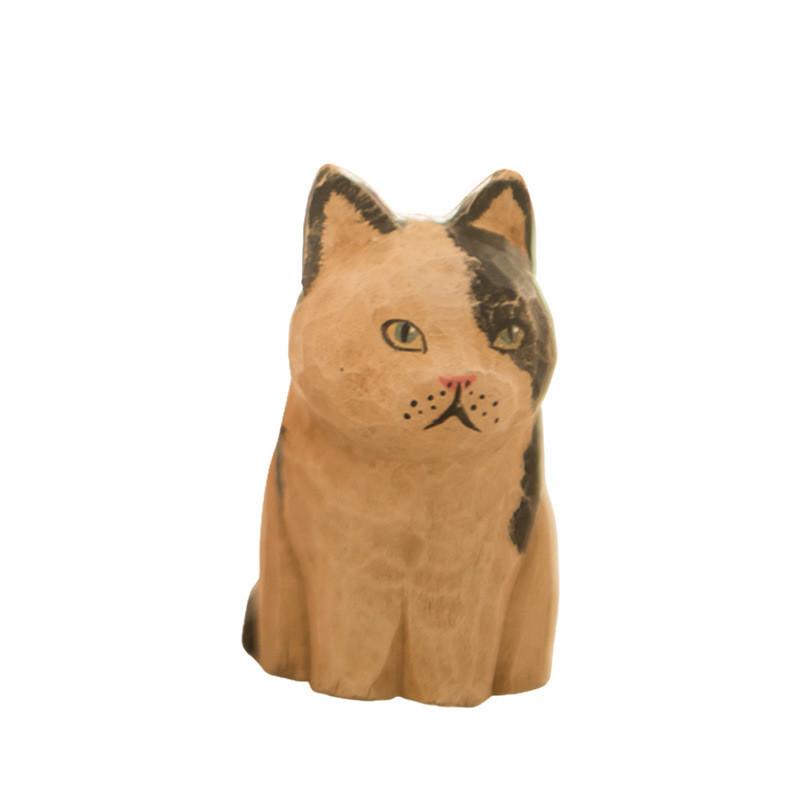 

Wooden Vintage Cat Figurine Desk Decor With Retro Style For Home Office Gift