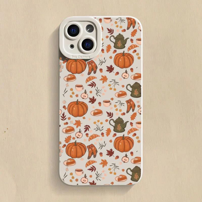Autumn Pumpkin Coffer Phone Case For iPhone 17 16 15 14 13 12 11 Pro Max 17 Air 16E XS X XR 7 8 Plus SE Shockproof Soft Cover